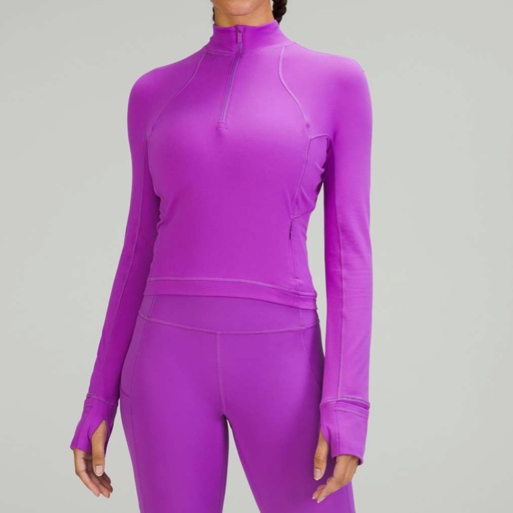 It’s rulu run half zip crop lululemon pullover small magenta pink